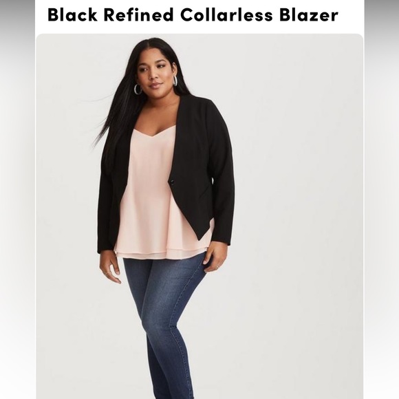 TORRID Black Refined Collarless Blazer - Picture 6 of 6